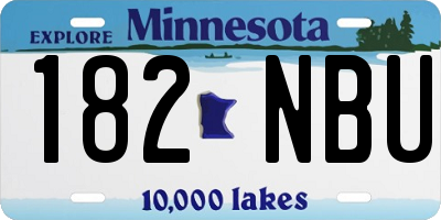 MN license plate 182NBU