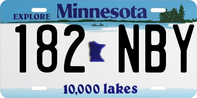 MN license plate 182NBY