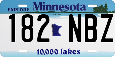 MN license plate 182NBZ