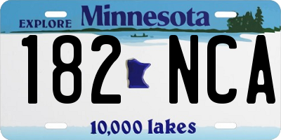 MN license plate 182NCA