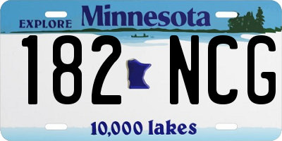 MN license plate 182NCG