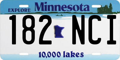MN license plate 182NCI
