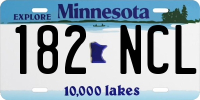 MN license plate 182NCL