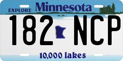 MN license plate 182NCP