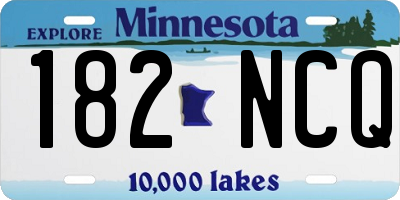 MN license plate 182NCQ