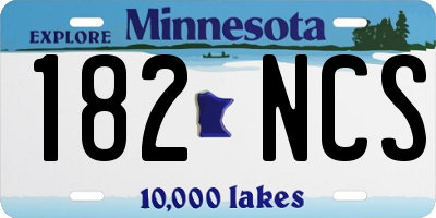 MN license plate 182NCS