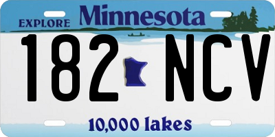 MN license plate 182NCV