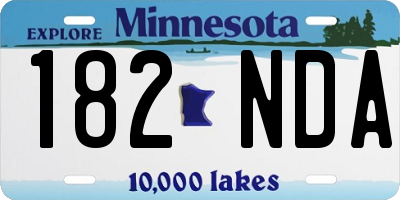 MN license plate 182NDA