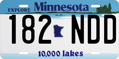 MN license plate 182NDD