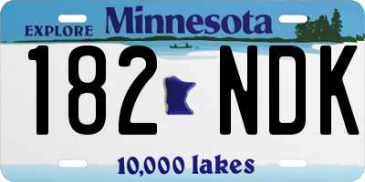 MN license plate 182NDK