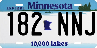 MN license plate 182NNJ
