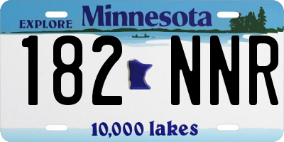 MN license plate 182NNR