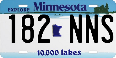 MN license plate 182NNS