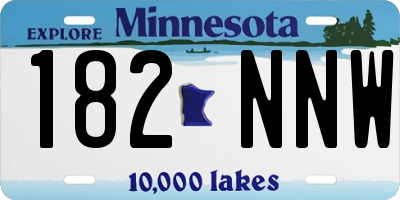 MN license plate 182NNW