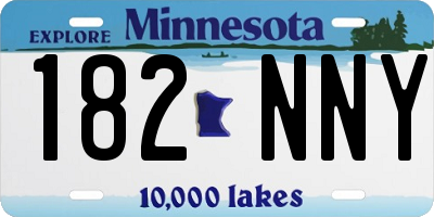 MN license plate 182NNY