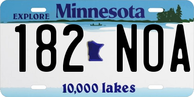 MN license plate 182NOA