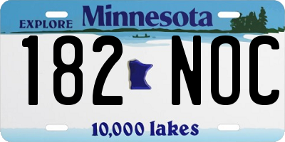 MN license plate 182NOC