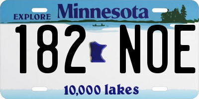 MN license plate 182NOE