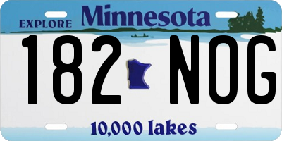 MN license plate 182NOG