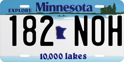 MN license plate 182NOH