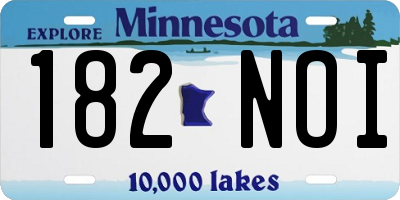 MN license plate 182NOI