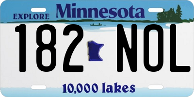 MN license plate 182NOL