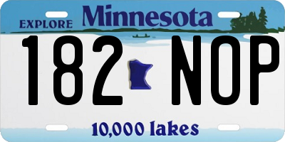 MN license plate 182NOP