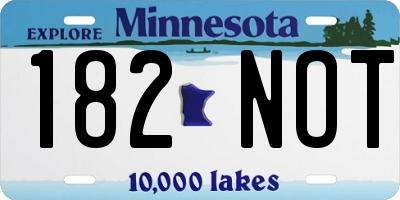MN license plate 182NOT