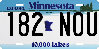 MN license plate 182NOU