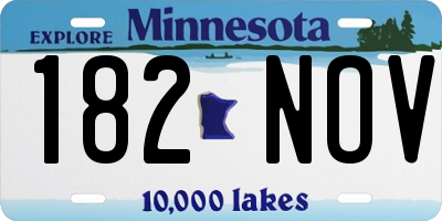 MN license plate 182NOV