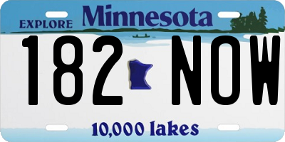 MN license plate 182NOW