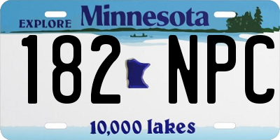 MN license plate 182NPC