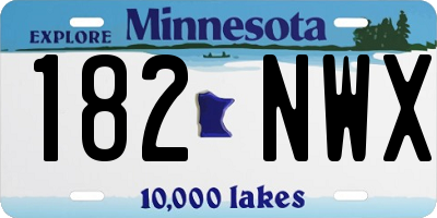 MN license plate 182NWX
