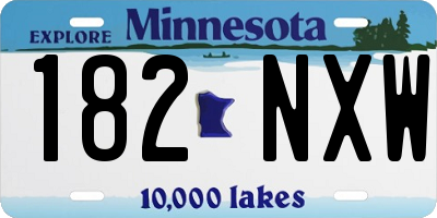 MN license plate 182NXW