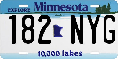 MN license plate 182NYG