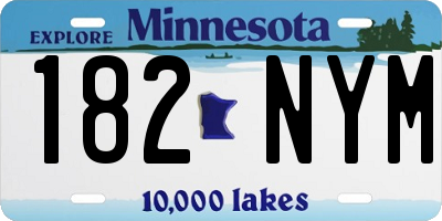 MN license plate 182NYM
