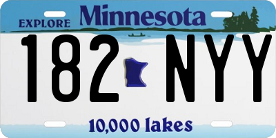 MN license plate 182NYY