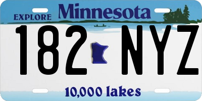 MN license plate 182NYZ