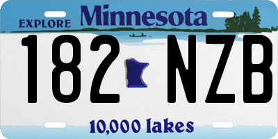 MN license plate 182NZB