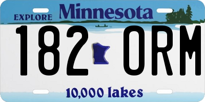 MN license plate 182ORM