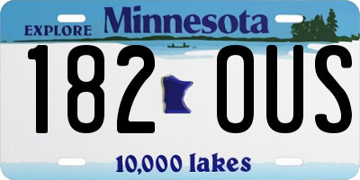 MN license plate 182OUS