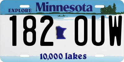 MN license plate 182OUW