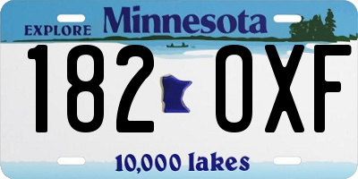MN license plate 182OXF