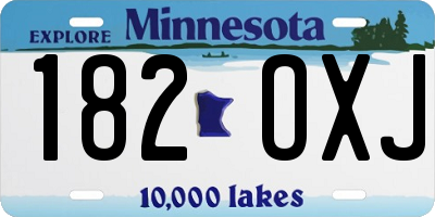 MN license plate 182OXJ