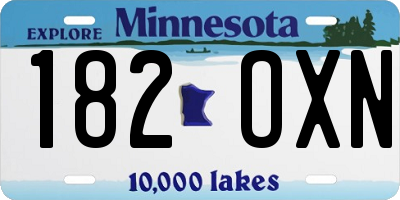 MN license plate 182OXN