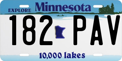 MN license plate 182PAV