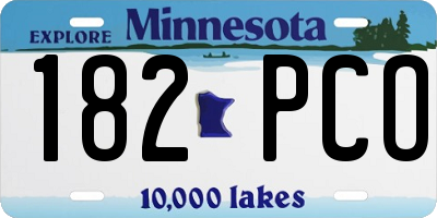 MN license plate 182PCO