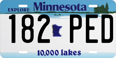 MN license plate 182PED