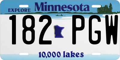 MN license plate 182PGW