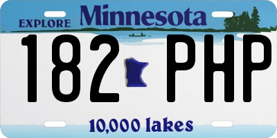 MN license plate 182PHP